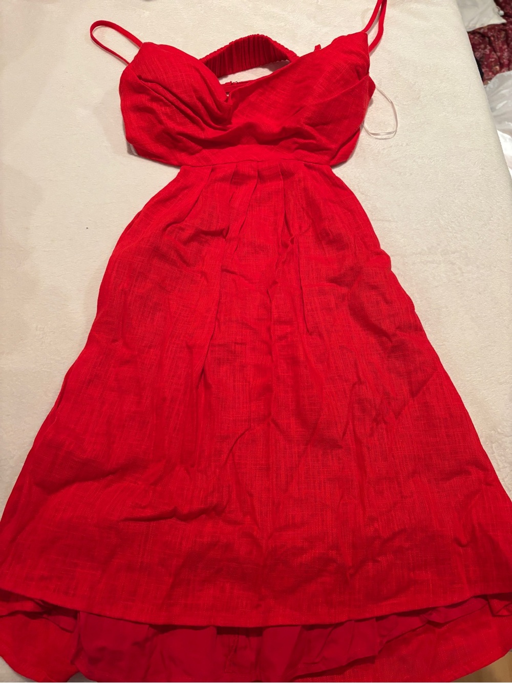 Red Spaghetti-Strap Mini Dress - Picture 3 of 6